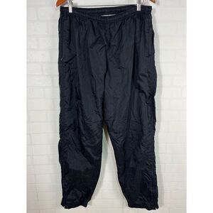 Nike Vintage Pants Men Size Large Black Joggers Lined Windbreaker Warm Up Track